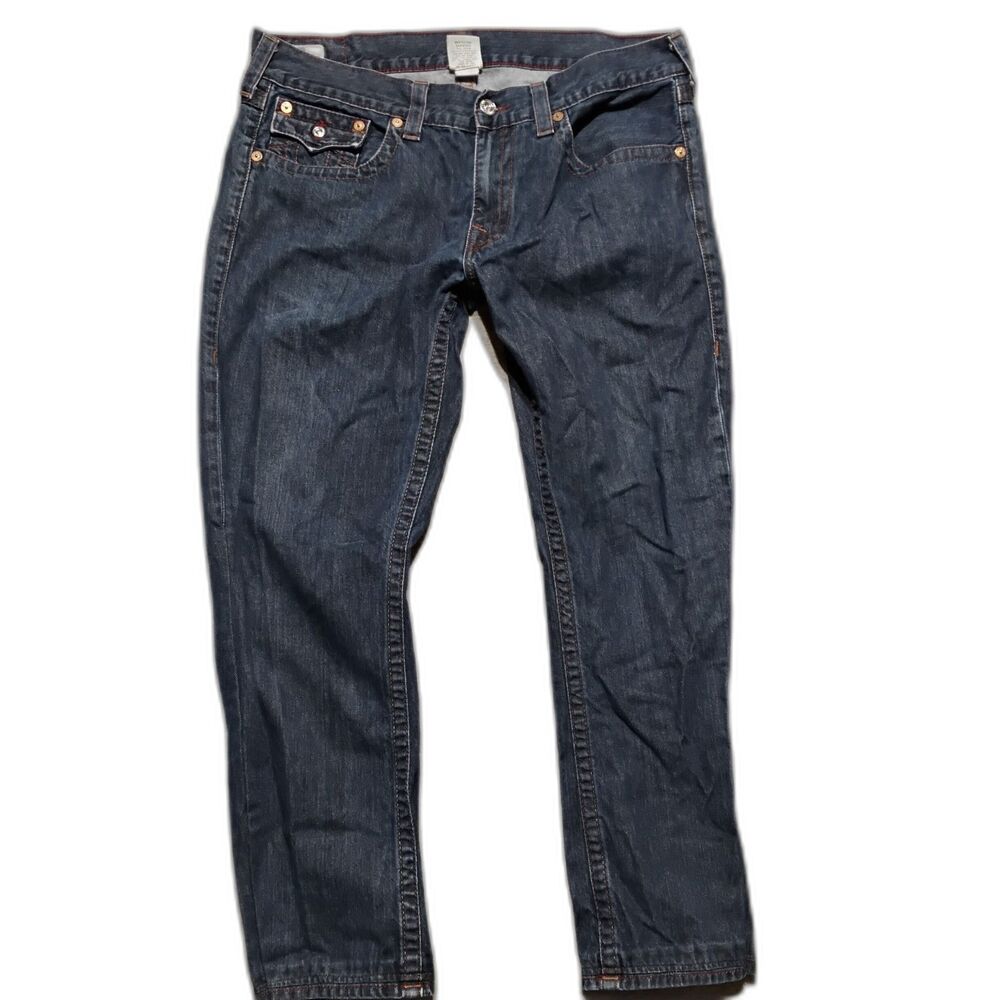 True Religion Brand Blue Jeans Ricky Size 36 X 28 100% cotton